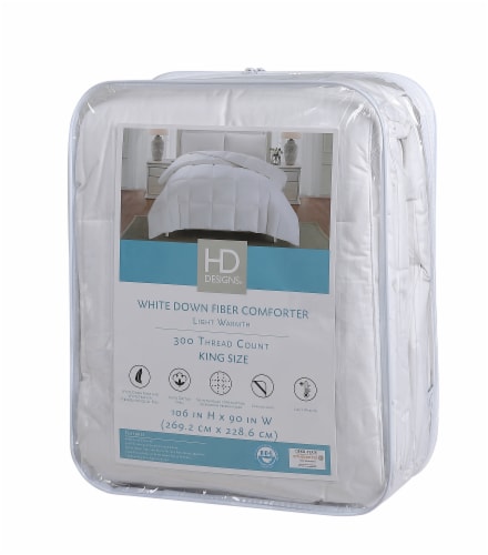 HD Designs® Light Warmth White Down Fiber Comforter Perspective: front