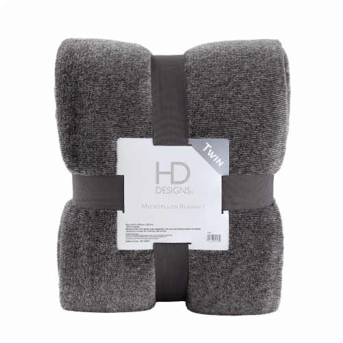 HD Designs® Microplush Blanket - Gray Perspective: front
