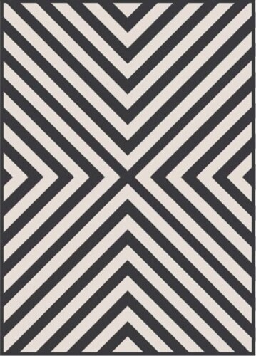 HD Designs Outdoors Cape Rose Rug - Black/White Perspective: front