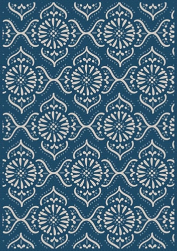 HD Designs Outdoors Iris Quartyard Rug - Blue/White Perspective: front