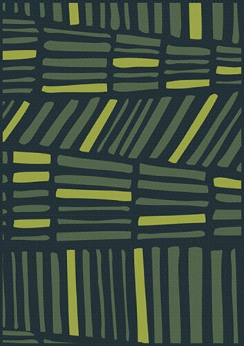 HD Designs Outdoors Woven Lines Rug - Deep Teal Perspective: front