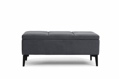 Dip Mila Storage Gray Bench Perspective: front