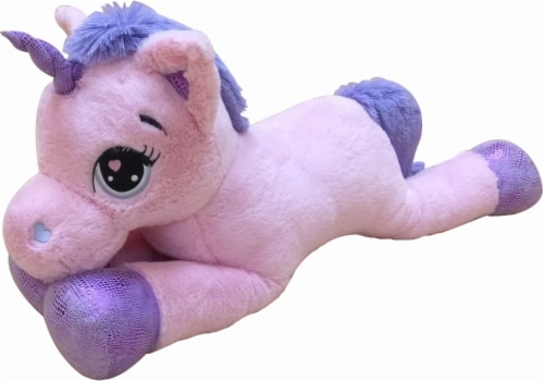 Holiday Home Laying Unicorn Plush Animal - Pink/Purple - 40 Inch Perspective: front