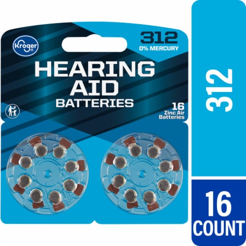 Kroger Hearing Aid Size 312 Batteries - 16 Pack Perspective: front