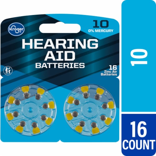 Kroger Hearing Aid Size 10 Batteries - 16 Pack Perspective: front