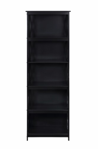 RITZ 6 Tier Bookcase - Black Perspective: front