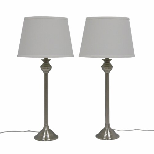 HD Designs® Two Pack Buffet Lamp - Silver Perspective: front