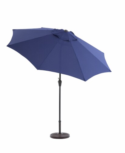 HD Designs Outdoors Market Umbrella - Blue Perspective: front