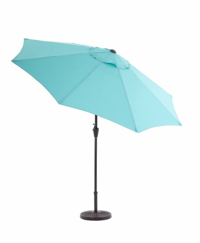 HD Designs Outdoors Market Umbrella - Spa Blue Perspective: front