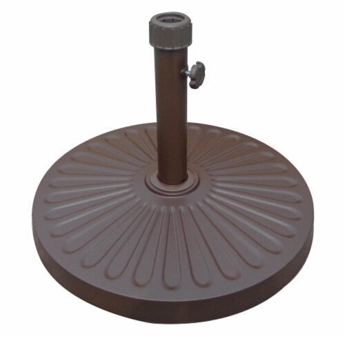 HD Designs Outdoors Concrete Umbrella Base - Brown Perspective: front