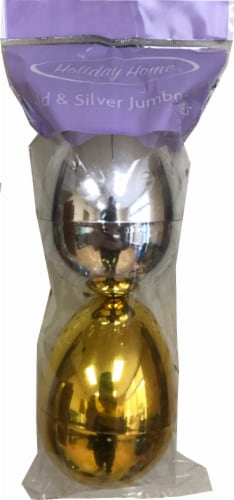 Holiday Home® Plastic Easter Eggs - Gold/Silver Perspective: front