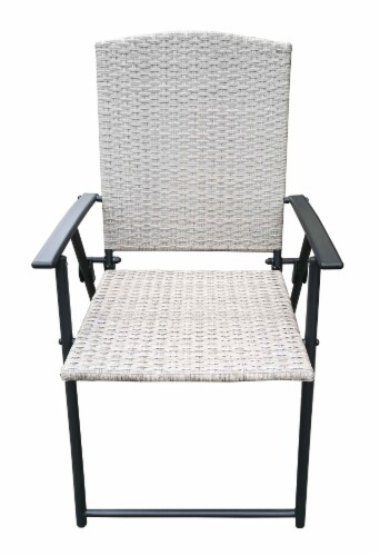 HD Designs Outdoors Woven Folding Chair - Gray Perspective: front