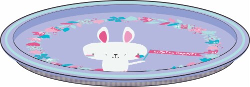 Holiday Home Bunny Wreath Tin Tray Perspective: front