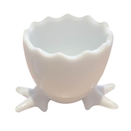 Holiday Home Footed Egg Cup - White Perspective: front