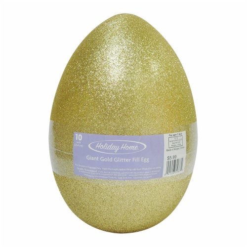 Holiday Home® Giant Glitter Fill Egg - Gold Perspective: front