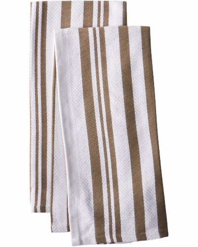 Dash of That Basketweave Towel Set - Taupe/White Perspective: front