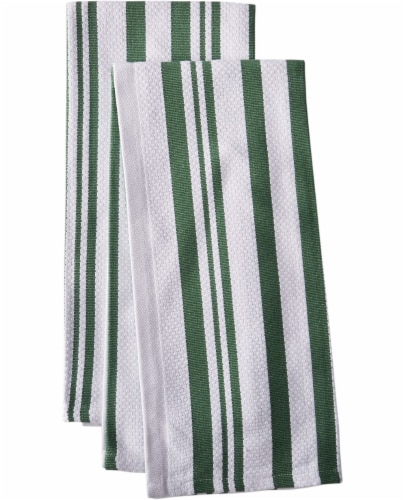 Dash of That Basketweave Towel Set - Green/White Perspective: front