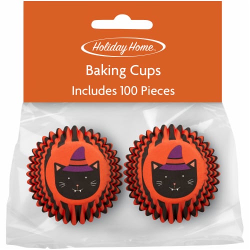 Holiday Home Halloween Cat Mini Baking Cups Perspective: front