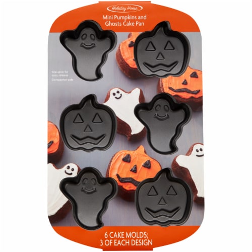 Holiday Home™ Ghost / Pumpkin Mini Cake Pan Perspective: front