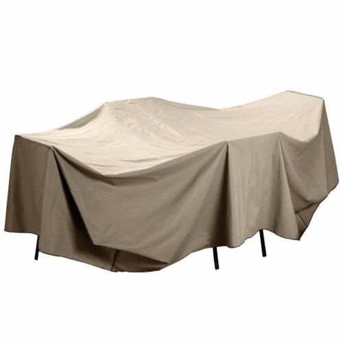 HD Designs Outdoors Full Patio Cover - Taupe Perspective: front