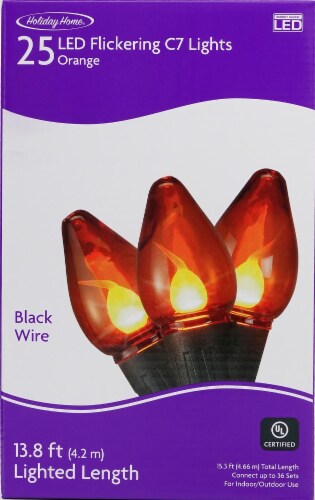 Holiday Home® LED Flickering C7 Lights - Orange Perspective: front
