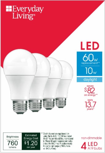 Everyday Living® LED 60-Watt Daylight Bulb Perspective: front