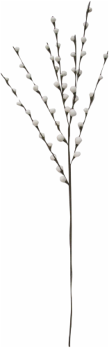 Holiday Home Foam Stem Pussy Willow - White/Black Perspective: front