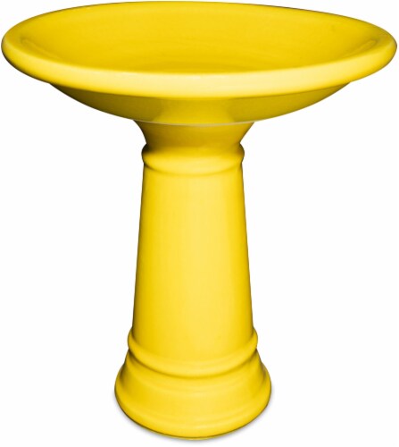 The Joy of Gardening Heritage Yellow Mini Birdbath Perspective: front