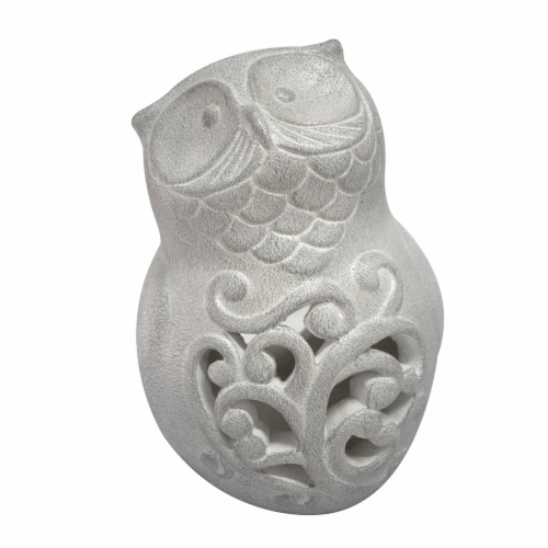 Earth Accents Owl Luminary Lantern - White Perspective: front