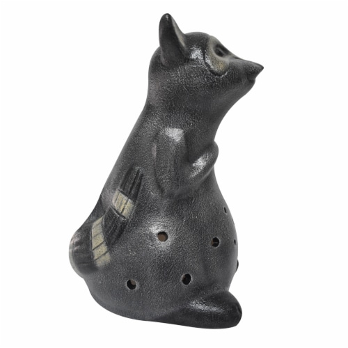 Earth Accents Racoon Luminary Lantern - Black Perspective: front