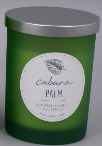 HD Designs® Cabana Palm Jar Candle - Green Perspective: front