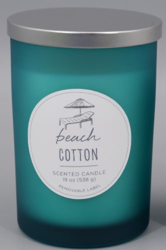 HD Designs® Beach Cotton Jar Candle - Blue Perspective: front