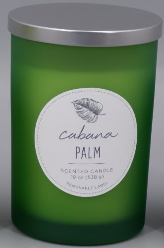 HD Designs® Cabana Palm Jar Candle - Green Perspective: front
