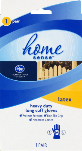 Kroger®  Heavy Duty Long Cuff Laytex Gloves Perspective: front