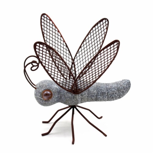 HD Designs Outdoors® Stone and Metal Decorative Dragonfly Perspective: front