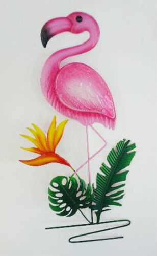 HD Designs Outdoors® Metal Flamingo Wall Decor Perspective: front