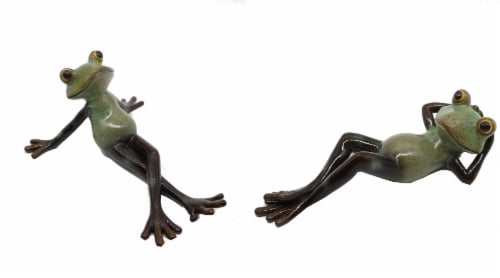 HD Designs Outdoors® Resin Laying Frogs Decor Perspective: front