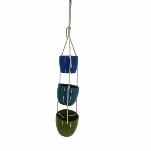 HD Designs Outdoors® 3 Tier Planter - Blue/Green Perspective: front