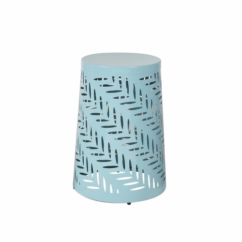 HD Designs Outdoors Cove Metal Stool - Spa Blue Perspective: front