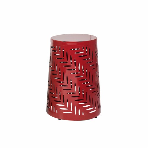 HD Designs Outdoors Cove Metal Stool - Red Perspective: front
