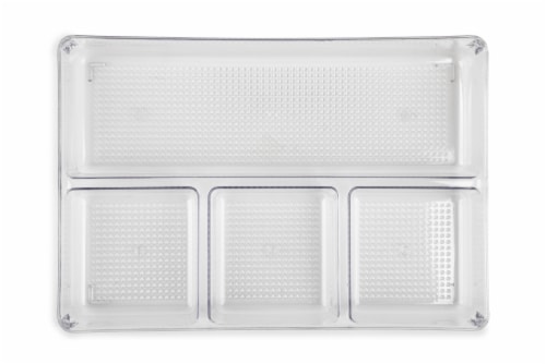 Everyday Living 4-Pocket Slotted Drawer Organizer - Clear Perspective: front