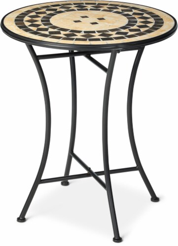 HD Designs Outdoors Neutral Tile Bistro Table Perspective: front