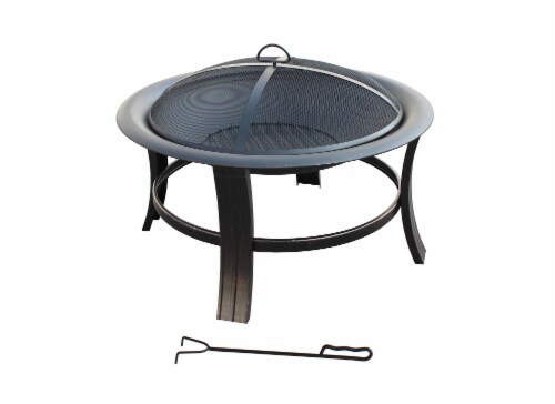 HD Designs Outdoors Round Steel Fire Pit Perspective: front