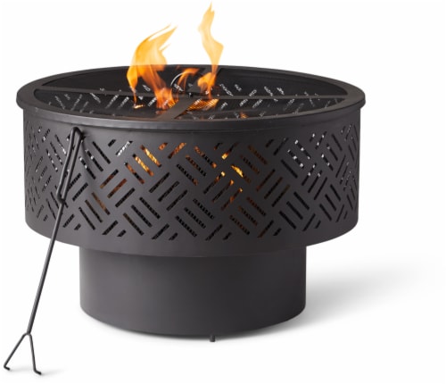 HD Designs Outdoors Round Steel Fire Pit Perspective: front