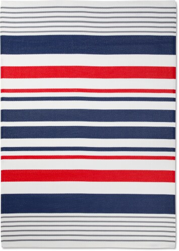 HD Designs Outdoors Cabana Stripe Poly Pro Rug Perspective: front