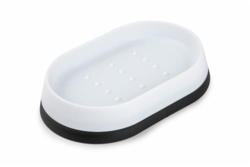 Everyday Living Black/White Soap Dish Perspective: front