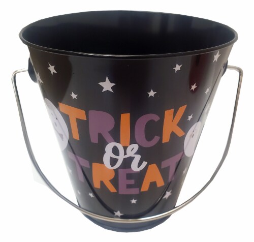 Holiday Home® Halloween Tin Bucket Perspective: front