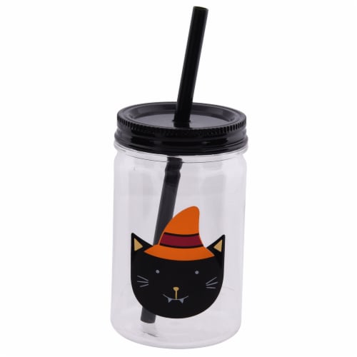 Holiday Home Mason Jar Sipper - Kitten Perspective: front
