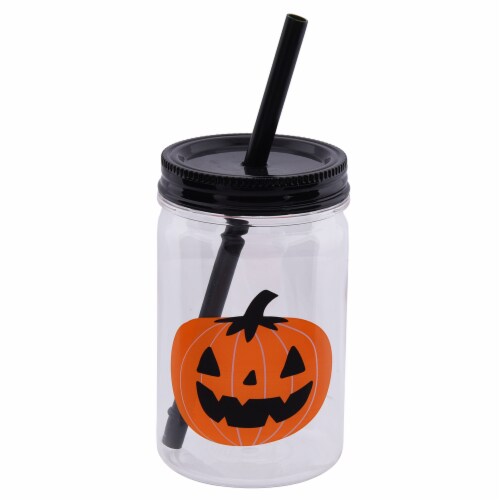 Holiday Home Mason Jar Sipper - Pumpkin Perspective: front
