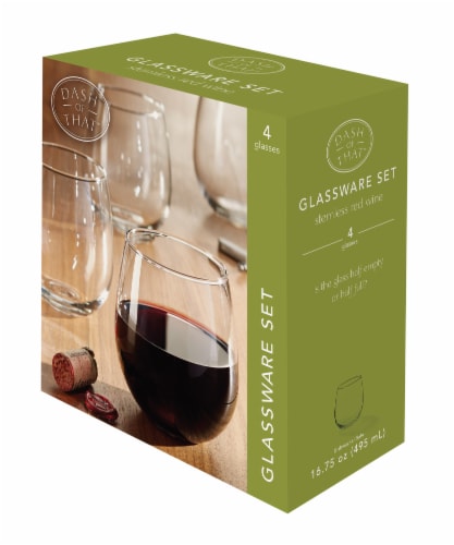 Dash of That™ Vina Stemless Red Wine Glasses - Clear Perspective: front